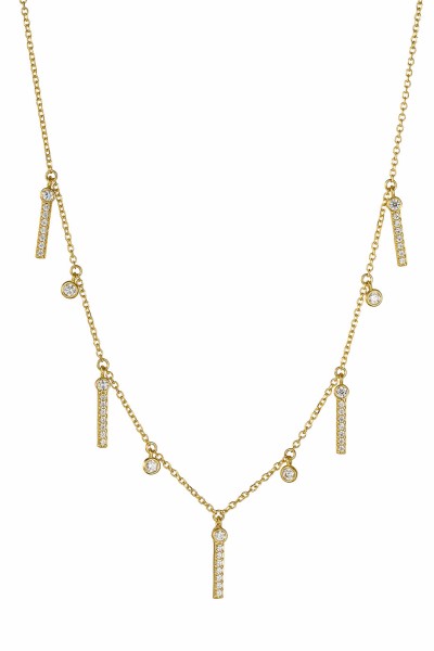 Κολιέ Χρυσό 14Κ White Drops