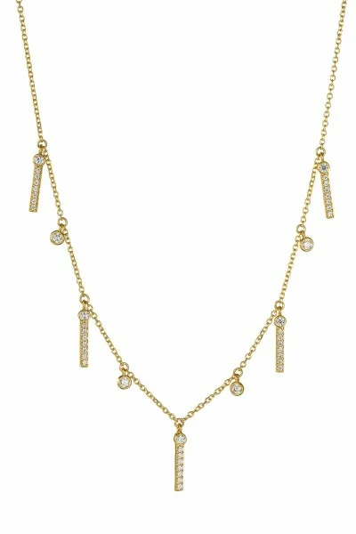 Κολιέ Lumière Χρυσό 14Κ White Drops