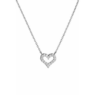 Κολιέ Ασημένιο White Heart
