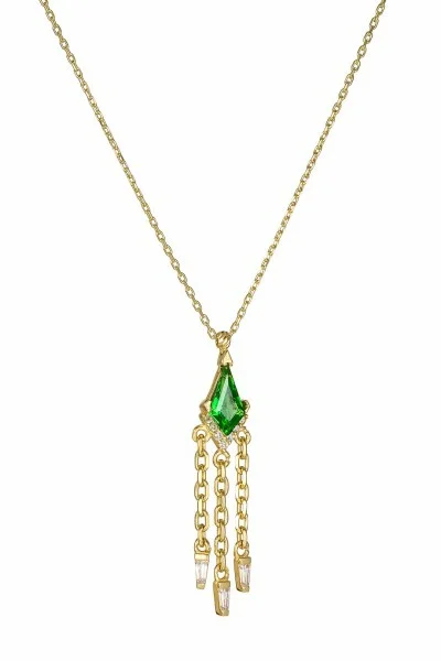 Κολιέ Χρυσό 14Κ Aztec Green Shine