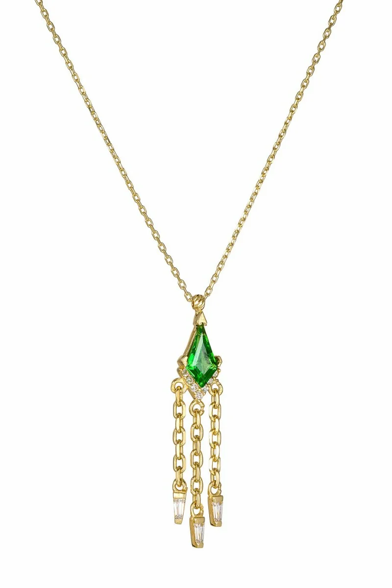 Κολιέ Χρυσό 14Κ Aztec Green Shine
