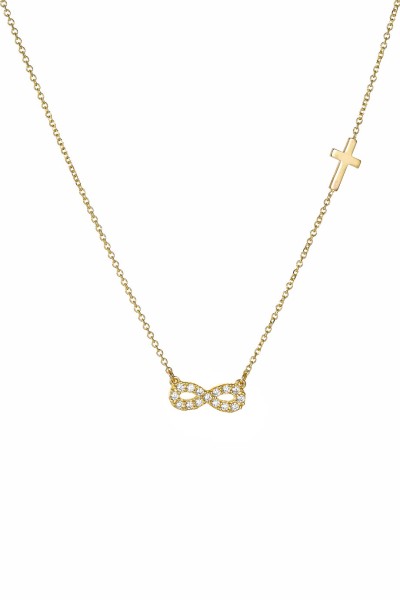 Κολιέ Χρυσό 9Κ Infinity Cross