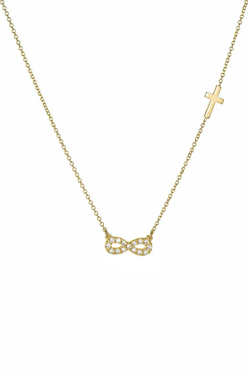 Κολιέ Χρυσό 9Κ Infinity Cross