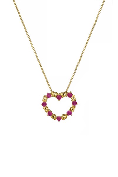Κολιέ Χρυσό 14Κ Full Red Heart