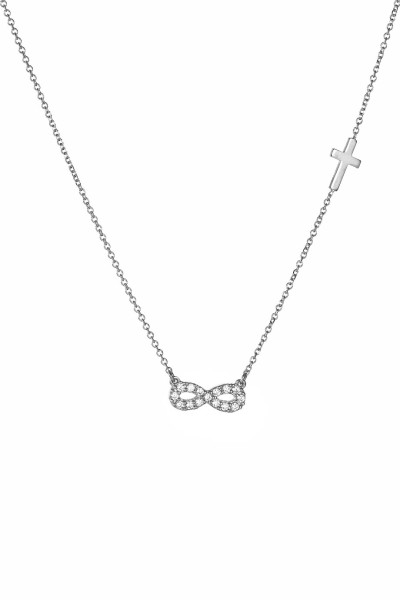 Κολιέ Λευκόχρυσο 9Κ Infinity White Cross