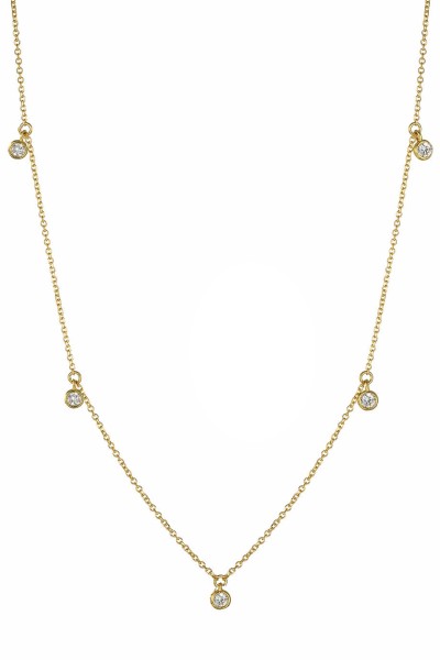 Κολιέ Χρυσό 14Κ White Dots