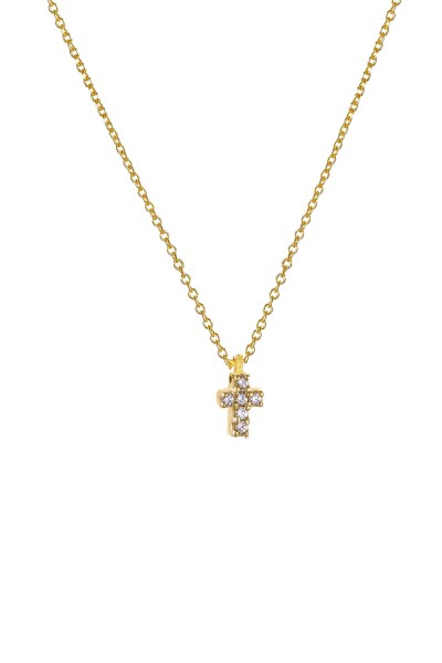 Κολιέ Χρυσό 9Κ Cute Σταυρός Πετράτος