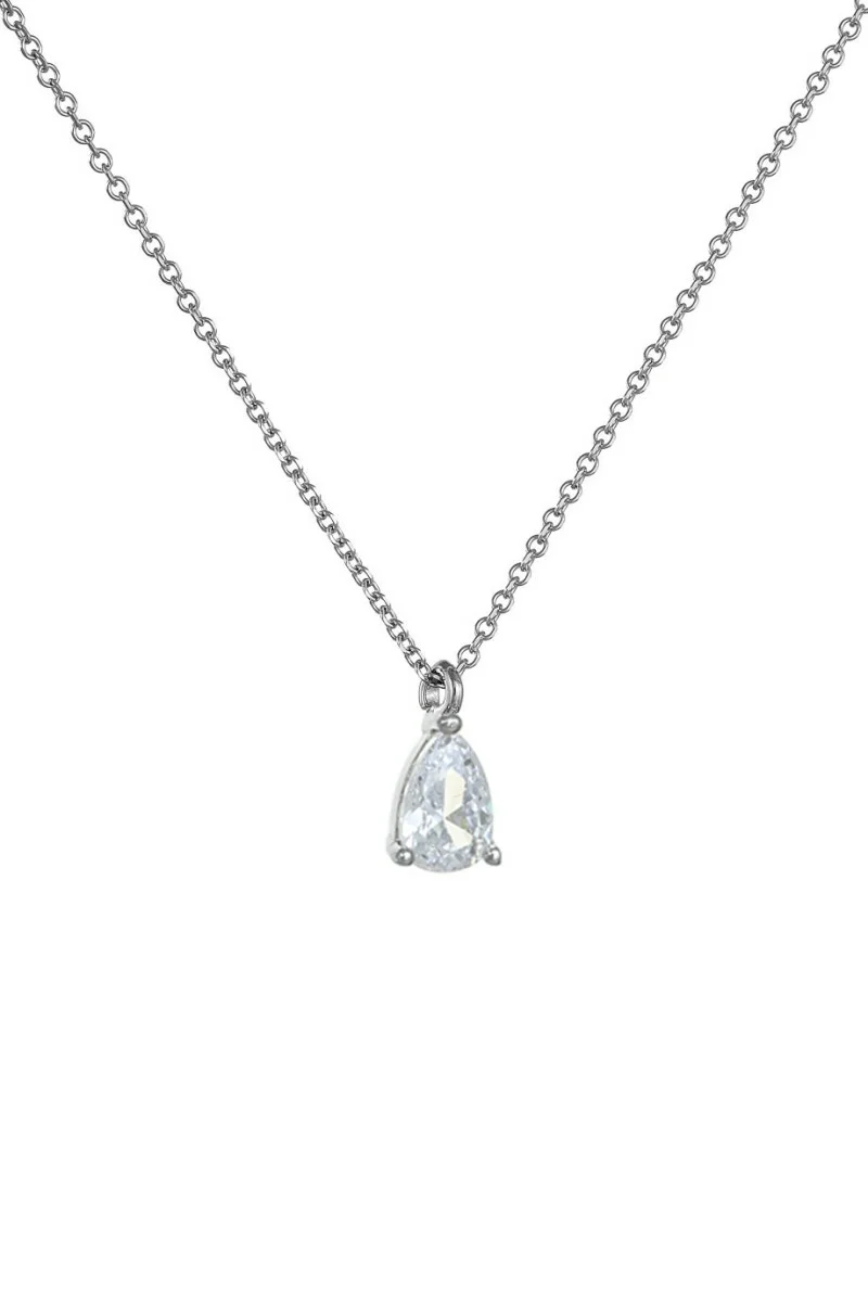 Κολιέ Λευκόχρυσο 9Κ White Drop