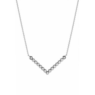 Κολιέ Λευκόχρυσο 9Κ White V Dots