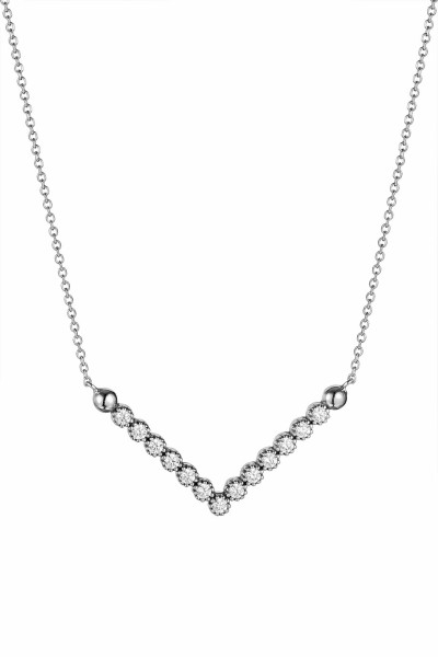 Κολιέ Λευκόχρυσο 9Κ White V Dots