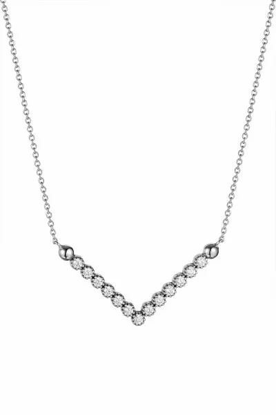 Κολιέ Λευκόχρυσο 9Κ White V Dots