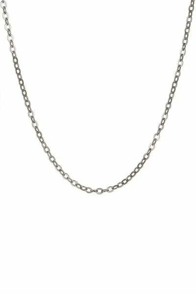 Κολιέ Λευκόχρυσο 14Κ Oval Blogger Chain