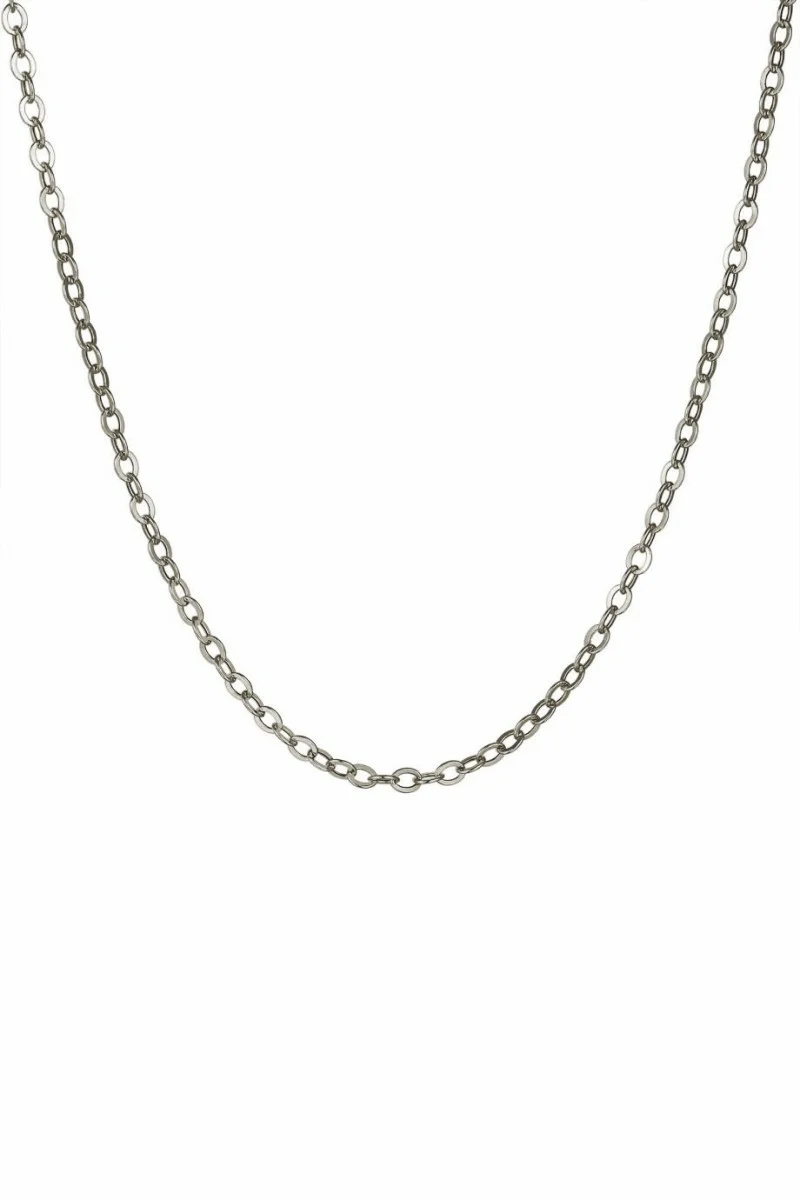 Κολιέ Λευκόχρυσο 14Κ Oval Blogger Chain