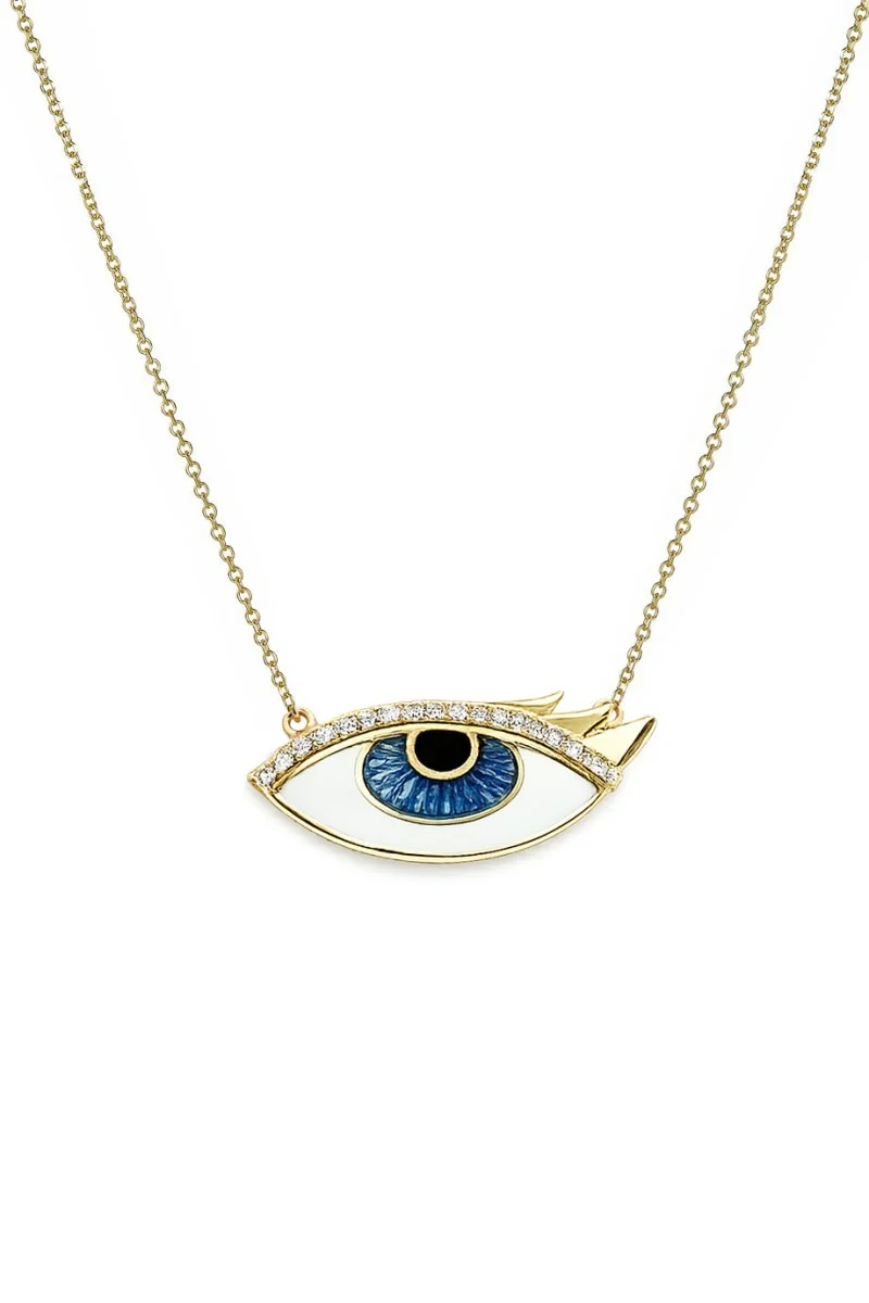 Κολιέ EyeConic Χρυσό 9Κ Μάτι Βλεφαρίδα