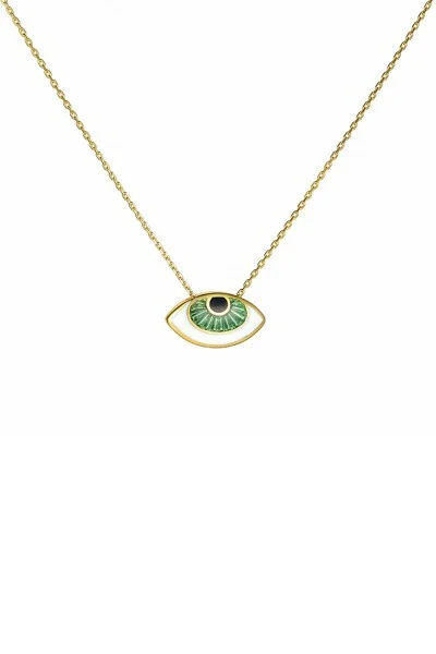 Κολιέ Χρυσό 9Κ Green Eye
