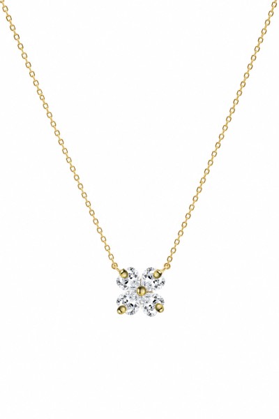 Κολιέ Ασημένιο White Flower