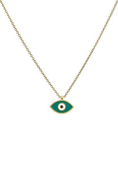 Κολιέ EyeConic Χρυσό 9Κ Green Eye