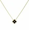 Κολιέ Χρυσό 9Κ Black Flower