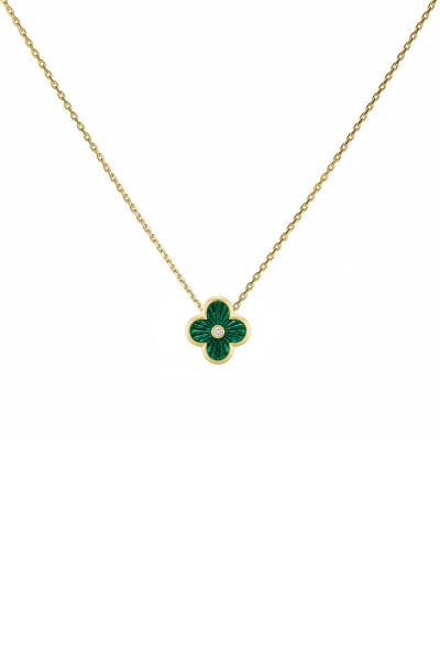 Κολιέ Χρυσό 9Κ Green Flower