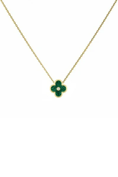 Κολιέ Χρυσό 9Κ Green Flower