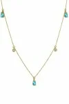 Κολιέ Lumière Χρυσό 14Κ Glam Drops Light Blue