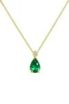 Κολιέ Lumière Χρυσό 14Κ Green Drop