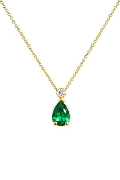 Κολιέ Lumière Χρυσό 14Κ Green Drop