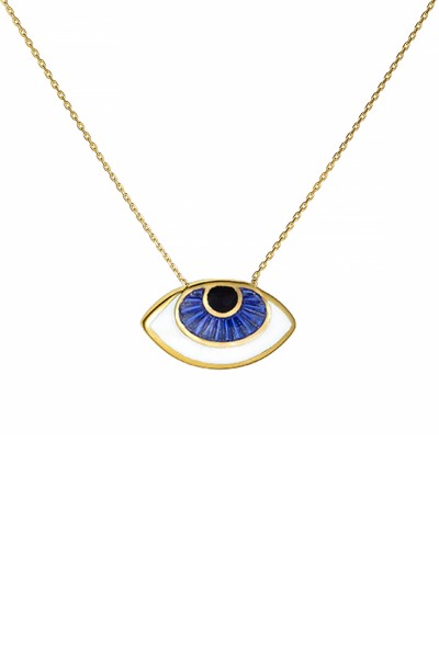 Κολιέ EyeConic Χρυσό 9Κ Large Blue Eye