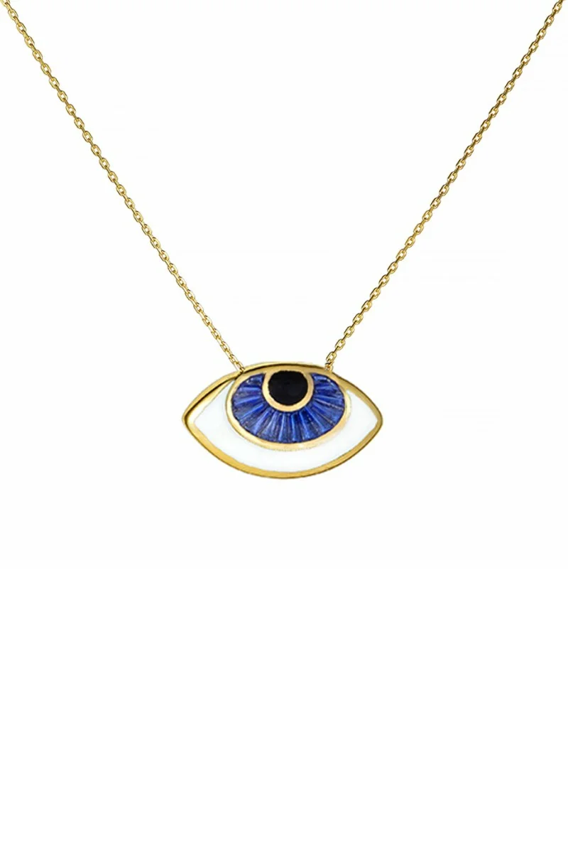 Κολιέ EyeConic Χρυσό 9Κ Large Blue Eye