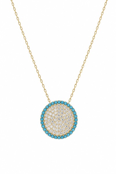 Κολιέ Ασημένιο Blue Circle