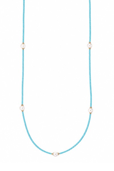 Κολιέ Ασημένιο Blue Pearls