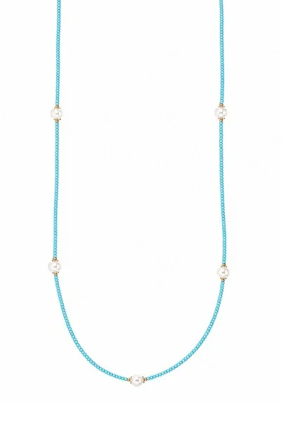 Κολιέ Ασημένιο Blue Pearls