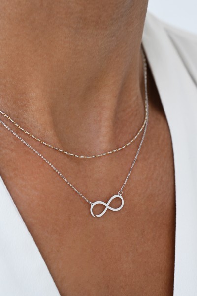 Κολιέ Λευκόχρυσο 14Κ Infinity White