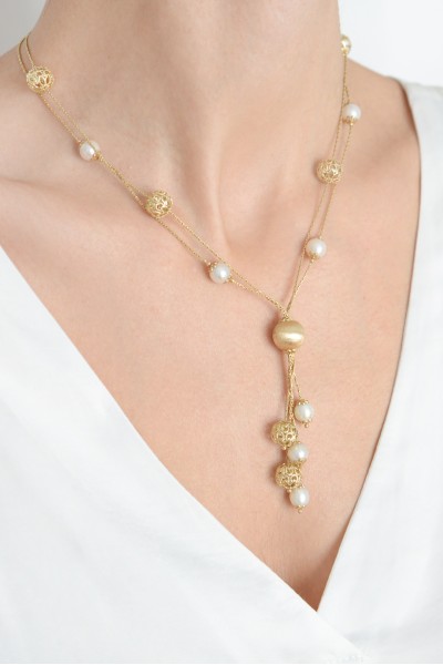 Κολιέ Χρυσό 14Κ Lady Pearl Elite