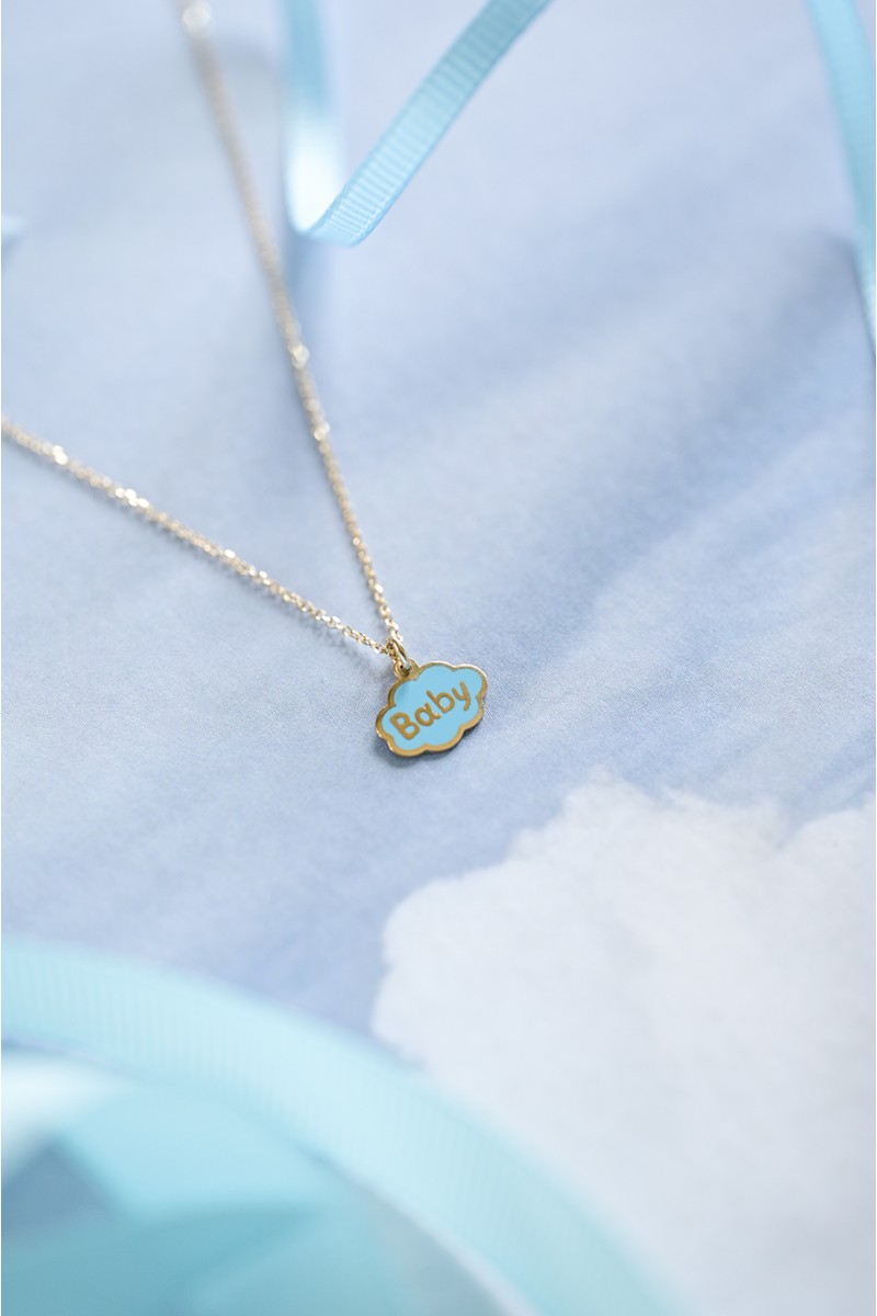Κολιέ Χρυσό 9Κ Baby Blue