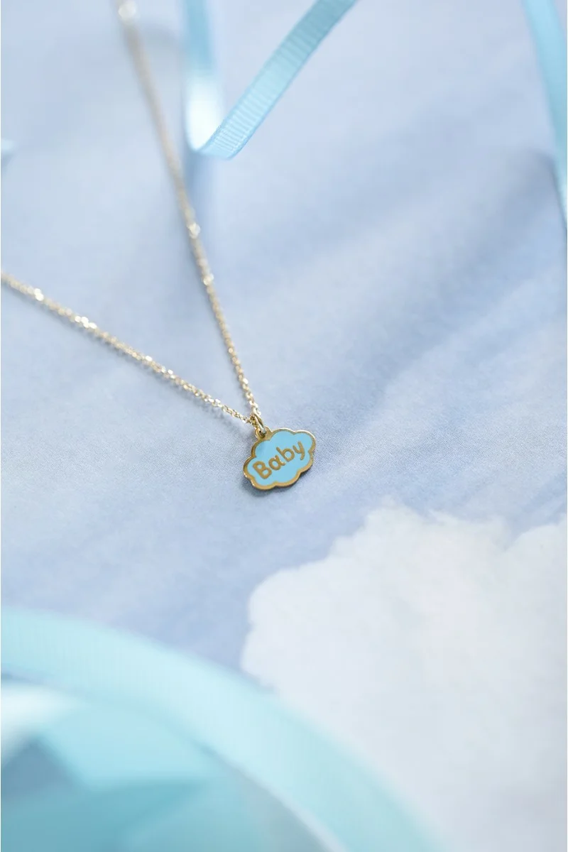 Κολιέ Χρυσό 9Κ Baby Blue