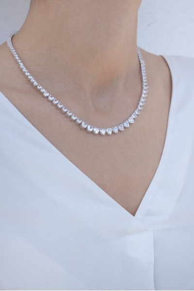 Κολιέ Ασήμι Ριβιέρα Heart