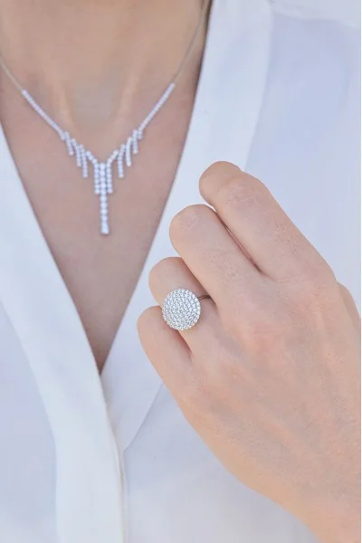 Δαχτυλίδι Λευκόχρυσο 14Κ Full Moon Chic