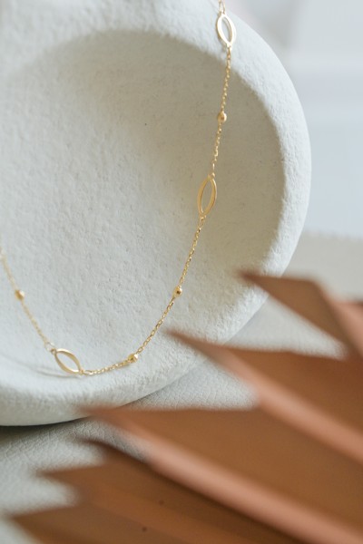 Κολιέ Χρυσό 14Κ Shiny Ovals