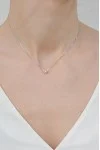 Κολιέ Λευκόχρυσο 18Κ Καρδιά Baguette 0.10ct
