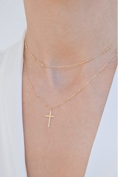 Κολιέ Χρυσό 14Κ Dolce Vita Cross