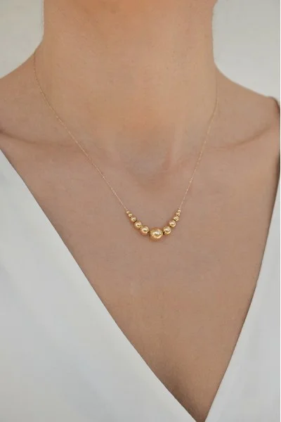 Κολιέ Χρυσό 14Κ Bead It Shine