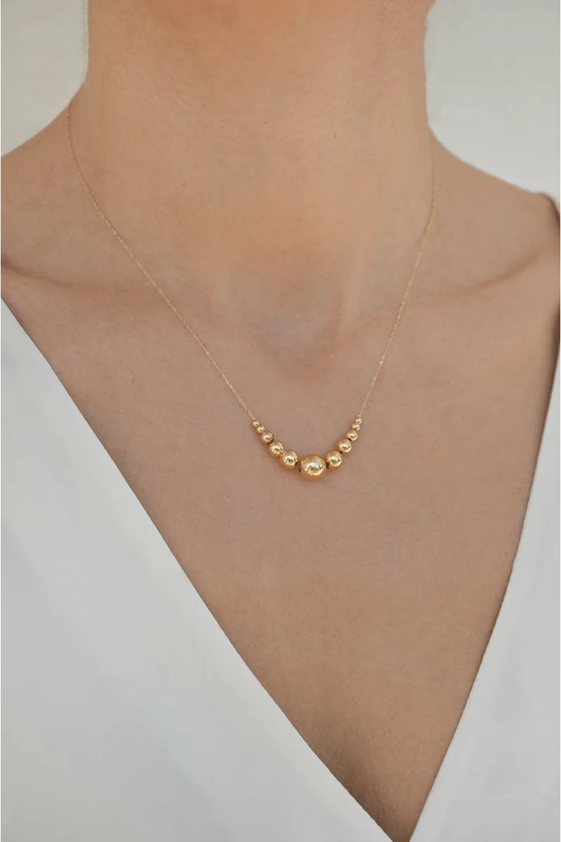 Κολιέ Χρυσό 14Κ Bead It Shine
