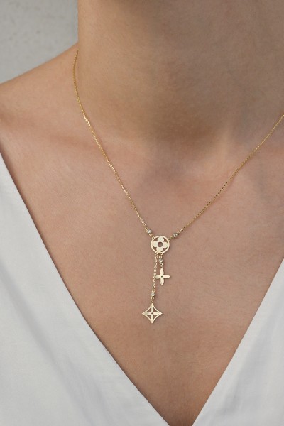 Κολιέ Χρυσό 14Κ Flower