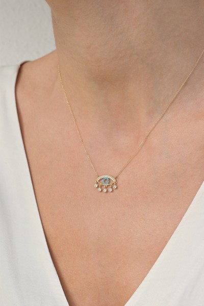 Κολιέ Χρυσό 14Κ Ματάκι Πετράτο