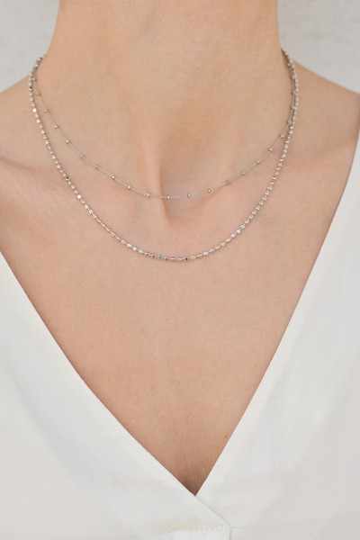 Κολιέ Ασημένιο Beads