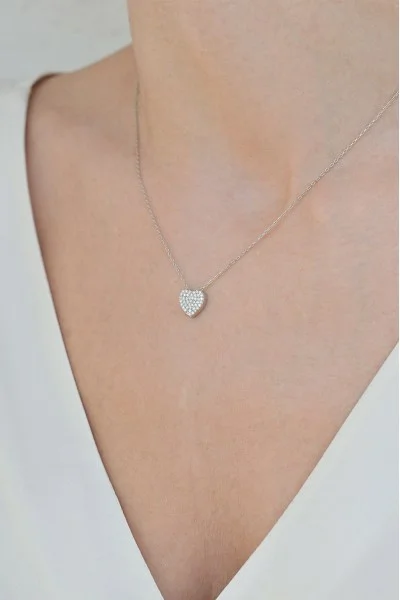 Κολιέ Ασημένιο White Heart