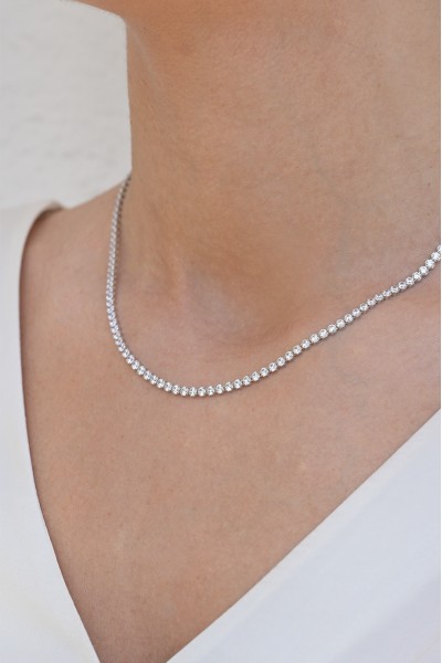 Κολιέ Λευκόχρυσο 14Κ Lady Elite Ριβιέρα Big