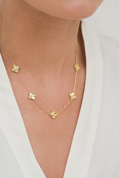 Κολιέ Χρυσό 14Κ Flowers Dolce Vita