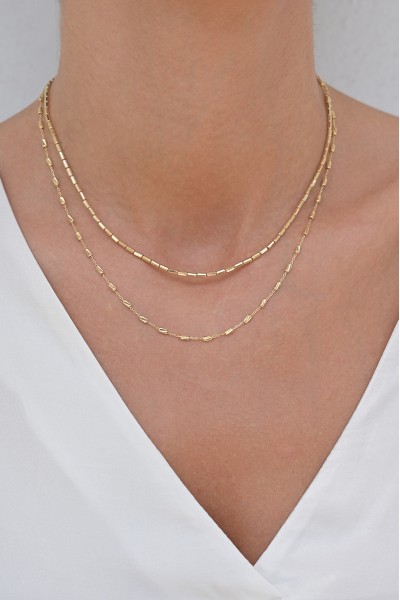 Κολιέ Χρυσό 14Κ Shiny Cubes Dolce Vita